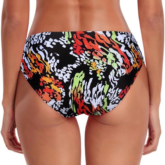 Sz S Ocean Blues Colorful Abstract Women's Bikini Bottom - Picture 2 of 8